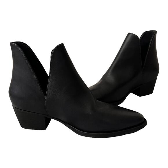 Free People Charm Double V Ankle Black Leather Boots Size 38 EU - Picture 8 of 12